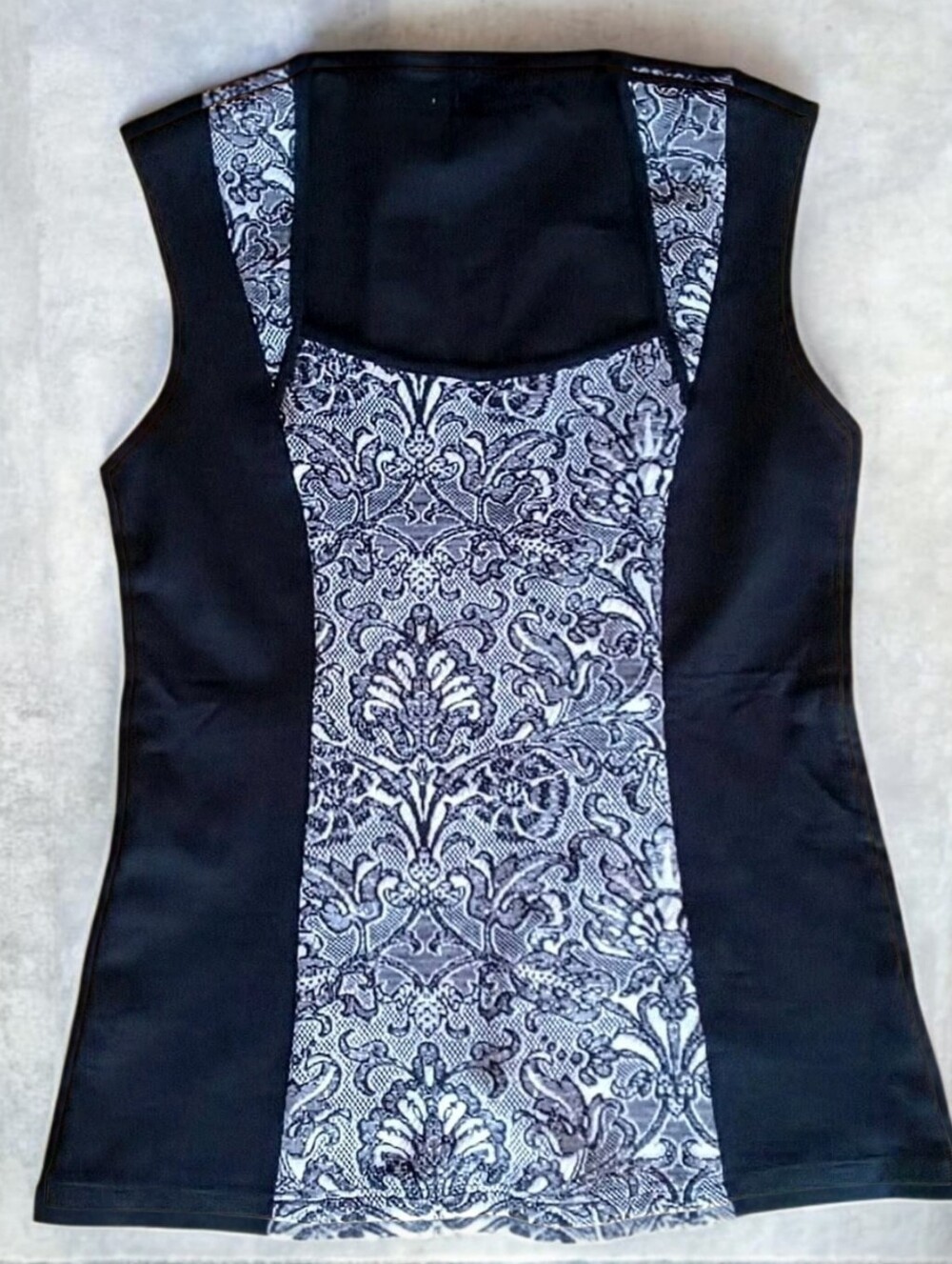 WHBM Brocade Damask Style Fitted Cap Sleeve Sleeveless Top. Sz. L.